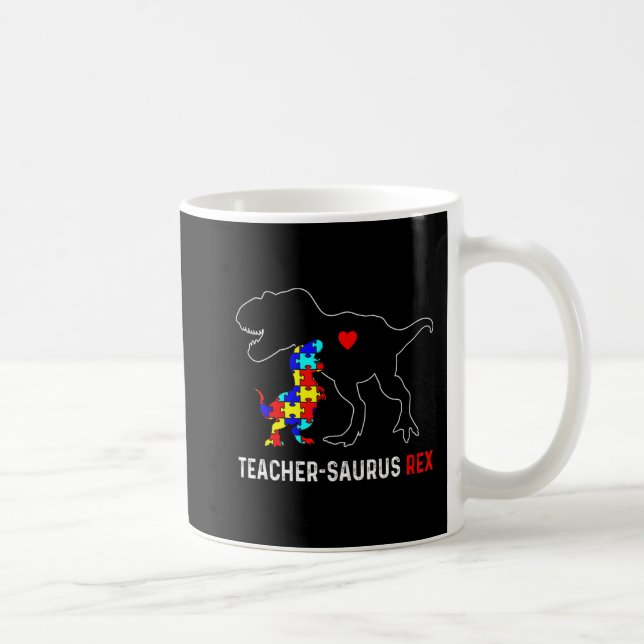Mug Autisme Enseignant Dinosaure Enseignant Saurus Rex (Droite)