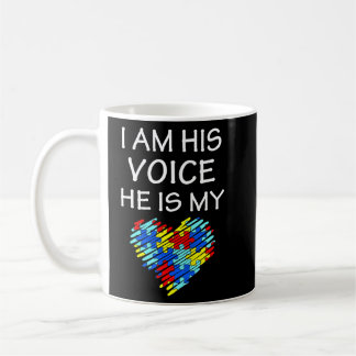 Mug Autisme Maman Chemise Je suis sa voix Citation Sen