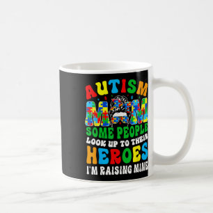 Mug Autisme Maman Élever Héros Super Messy Bun Autisme