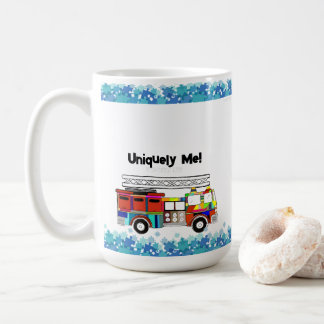 Mug Autisme Pièces de puzzle Firetruck