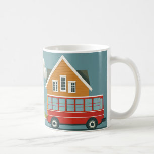 Mug autobus rouge classique, souvent utilisé comme moy