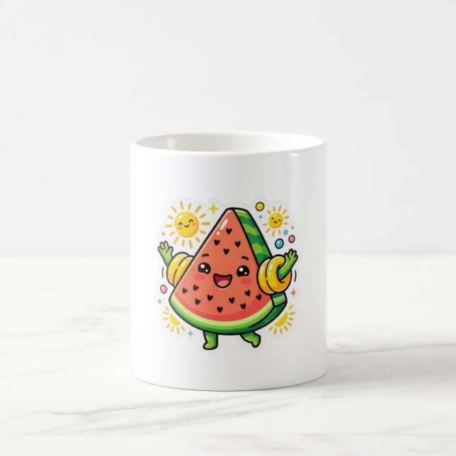 Mug Autocollant de bras gonflable tranche de pastèque  (Centre)
