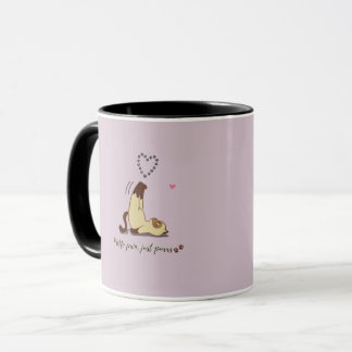 Mug Autocollant de chat adorable qui s'étire pour les