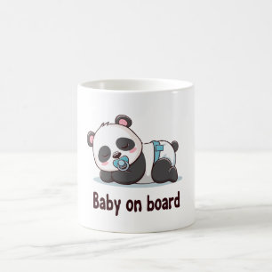 Mug Autocollant de voiture "Bébé à bord" Panda endormi