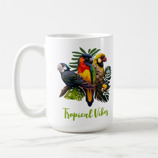 Mug Autocollant Exotique Tropical Coloré Oiseaux Cutom