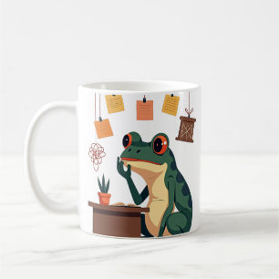 Mug Autocollant Grenouille de Suranalyse Humour Anxiét