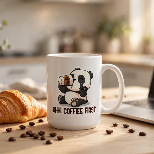 Mug Autocollant premier café Panda