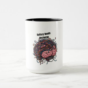 Mug Autocollant Suranalyse – Humour de Santé Mentale D