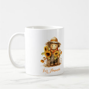 Mug Automne Animaux de ferme Citrouille Aquarelle Pers
