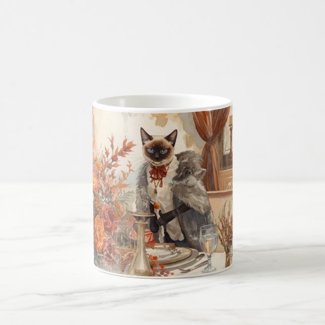 Mug Automne automne avec des feuilles en chute à table (Centre)
