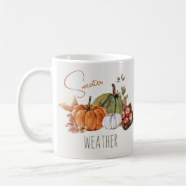 Mug Automne Citrouille Aquarelle Feuilles d'automne et