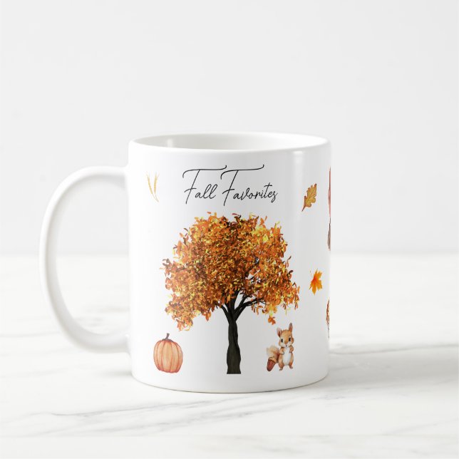 Mug Automne Favoris Aquarelle Vintage (Gauche)
