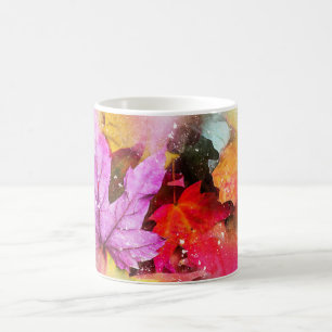 Mug Automne feuille d'érable aquarelle automne pastel