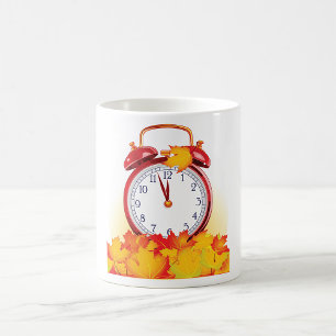 Mug Automne Heure Changer Feuilles Automne Et Horloge 