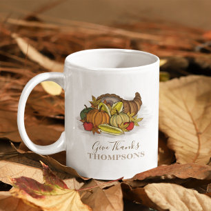 Mug Automne Thanksgiving Cornucopia Personnalisé