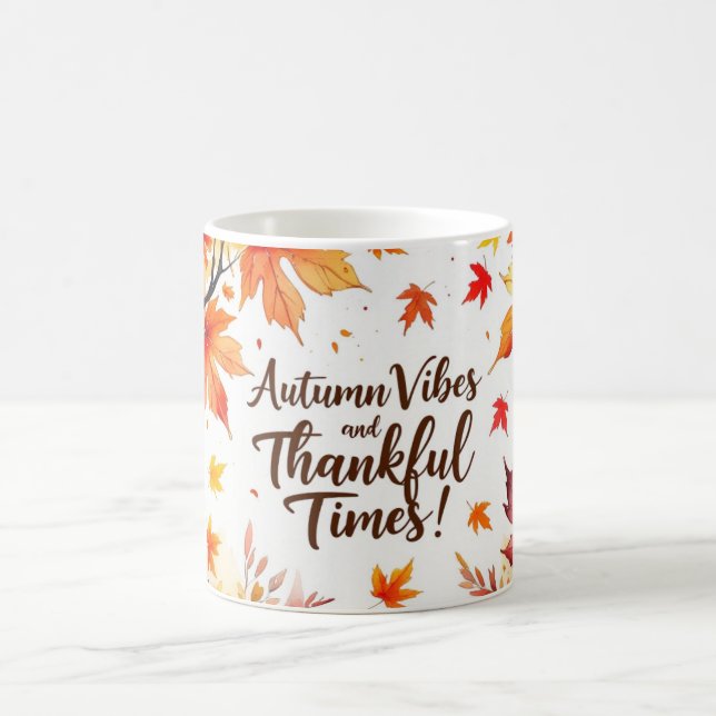 Mug Automne Vibes d'automne et des temps reconnaissant (Centre)