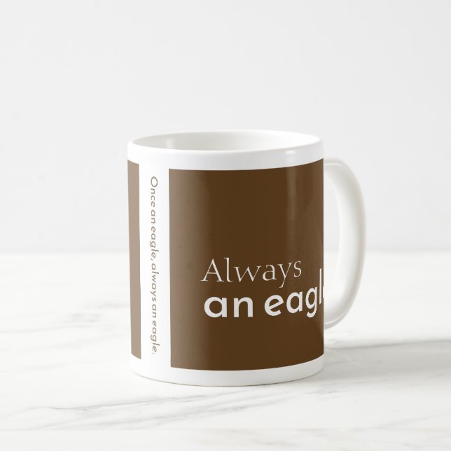 Mug Autrefois aigle, toujours aigle. Brun et blanc (Devant droit)