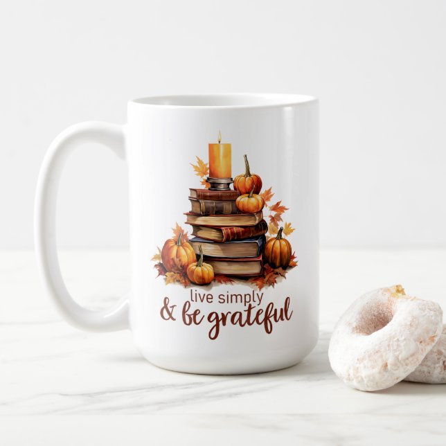 Mug Autumn Books, Candlelight & Comfort (Avec donut)