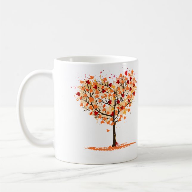 Mug Autumn Tree Heart, mug, feuilles d'automne (Gauche)