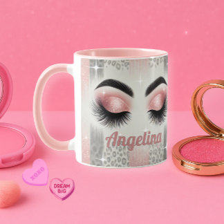 Mug aux Cils Pailletés Rose Glam