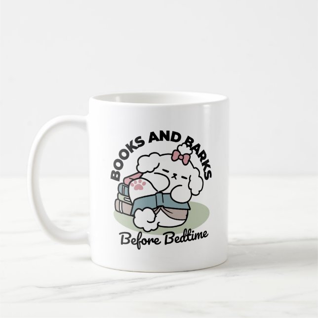 Mug Avant le coucher avec ma chienne - Livre et Amoure (Gauche)