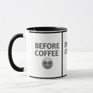 Mug Avant Pendant Après L'humeur du café Art vectoriel