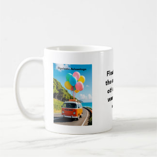 Mug Avantage dyslexique - Campervan avec ballons