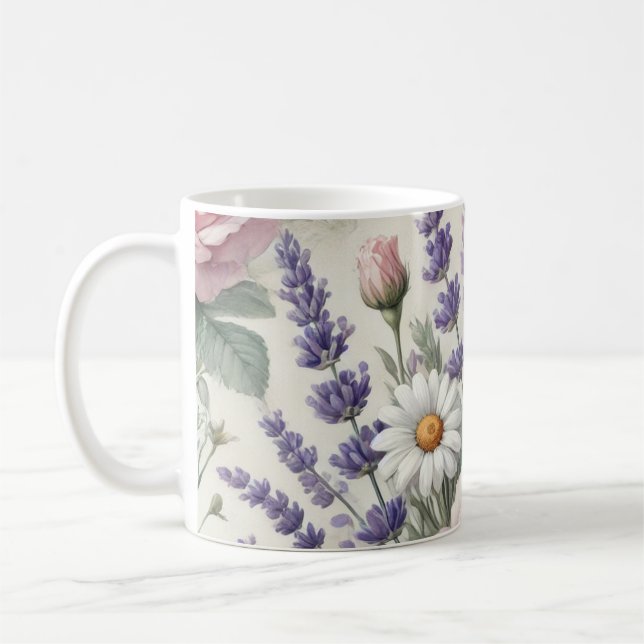 Mug avec aquarelle motif floral 2/6 (Gauche)