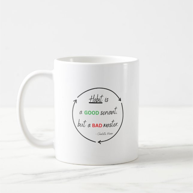 Mug avec Citation Habit (Gauche)