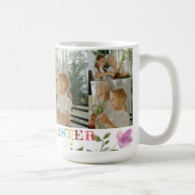 Mug avec collage de photos de Pâques personnalisé
