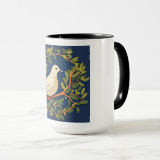 Mug avec des colombes sur branche d'olivier