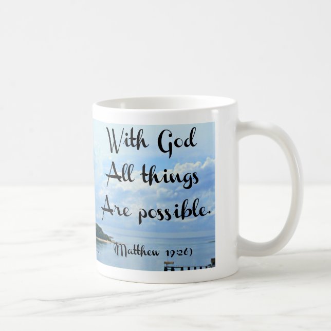 Mug Avec Dieu toutes les choses sont possibles. 19h26 (Droite)