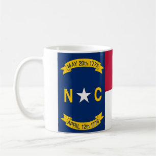 Mug avec drapeau de l'État de Caroline du Nord - É