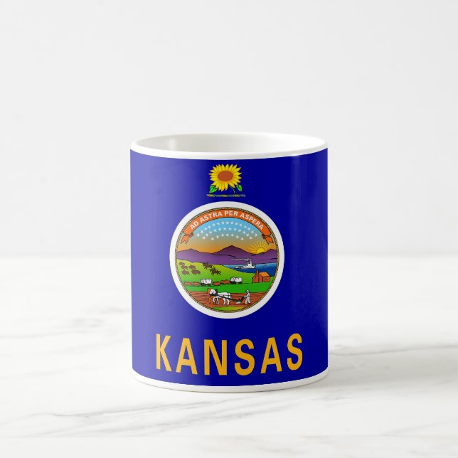 Mug avec drapeau de l'Etat du Kansas - USA (Centre)