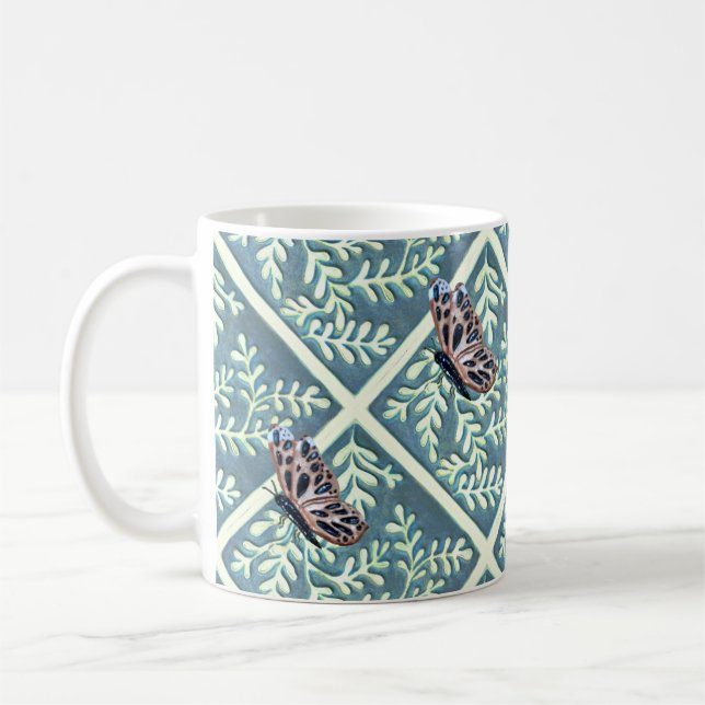 Mug avec feuillage et papillons (Gauche)