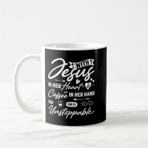 Mug Avec Jésus Dans Son Coeur Et Café Dans Sa Main