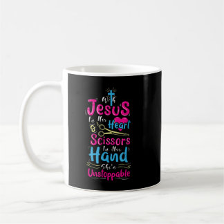 Mug Avec Jésus Dans Son Coeur Et Des Ciseaux Dans Sa M