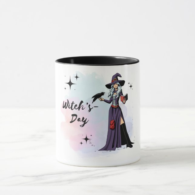 Mug avec la conception d'une sorcière mignonne : l (Centre)