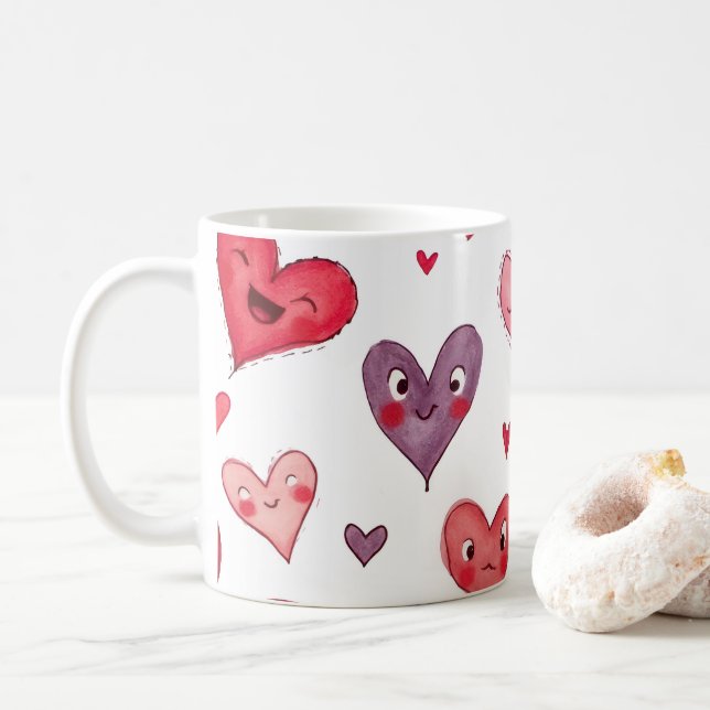 Mug avec le design de la Saint Valentin (Avec donut)