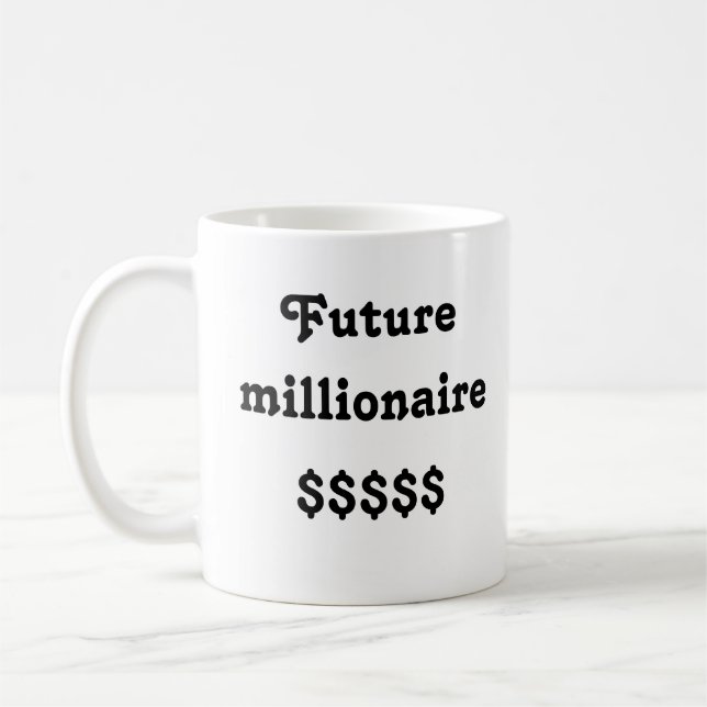 Mug avec le texte "Futur millionnaire" (Gauche)