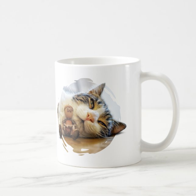 Mug avec l'elfe de la glande et ses amis de chat (Droite)