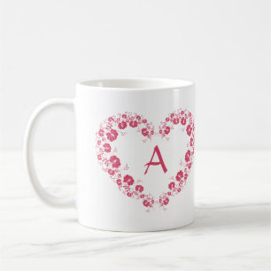 Mug Avec Monogramme Et Symbole Coeur Rose