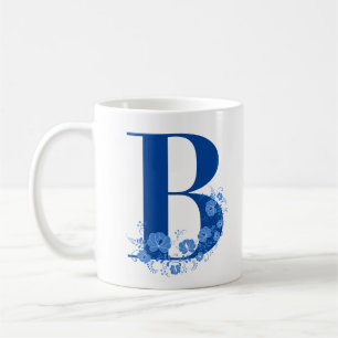 Mug Avec Monogramme Floral Lettre B