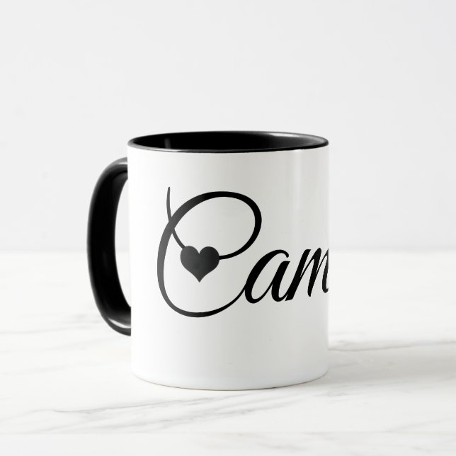 Mug avec nom personnalisé, police de caractères mi (Devant gauche)