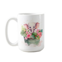 Mug avec un joli éléphant et l'inscription