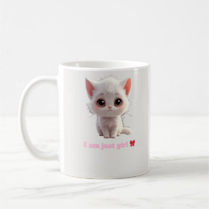 Mug avec un joli petit chaton blanc - Je suis just