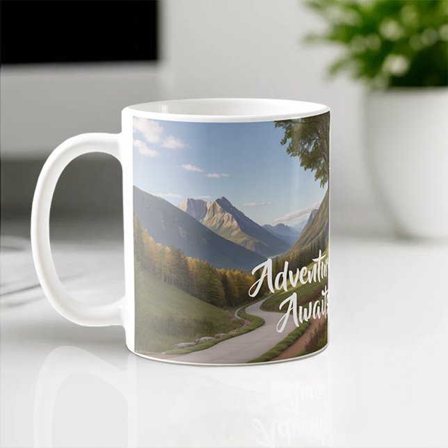 Mug Aventure Await Wanderlust Travel Mountain Custom (Créateur téléchargé)