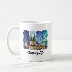 Mug Aventure de la vie en camping à l'aquarelle avec t