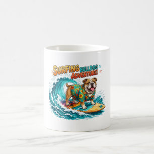 Mug Aventure de surf rétro Bulldog - Plage vintage 
