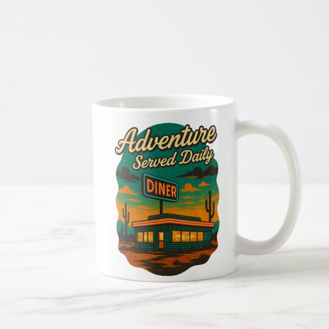 Mug Aventure Servi Quotidien Retro Diner Imprimer (Droite)